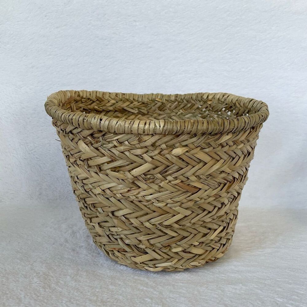 Round Woven Sea Grass Storage Basket Home Decor Organization